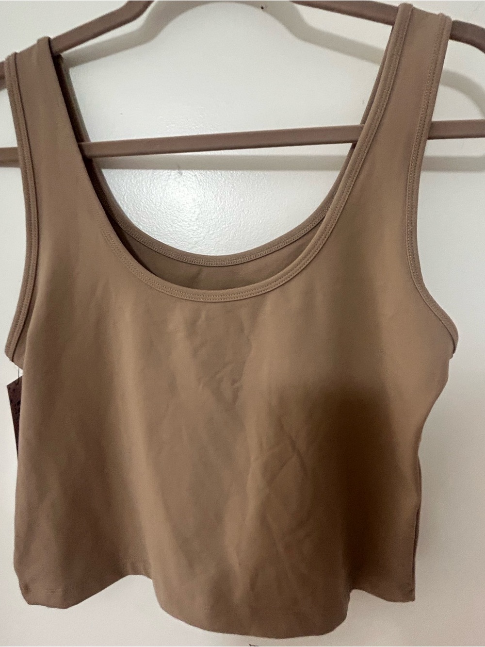 Rewash Neutral Scoop Neck Knit Tank in Taupe